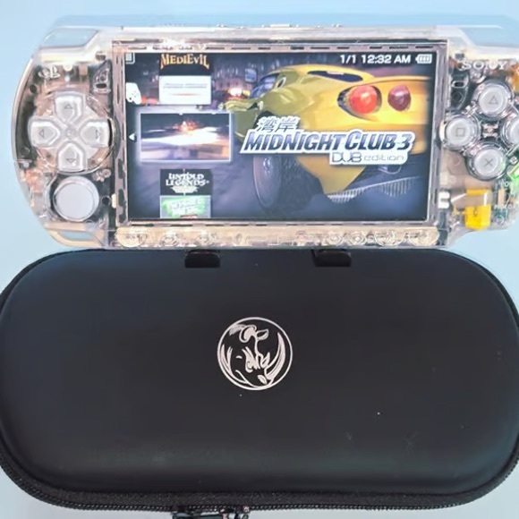 Sony Clear Handheld Console with Black Case